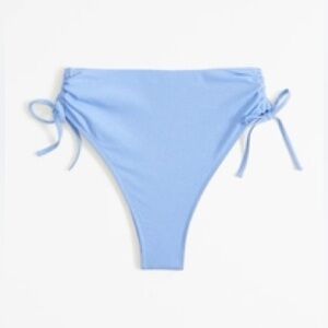 Abercrombie 	
Cinch Tie High-Waist High-Leg Cheeky Bottom in Blue Shimmer